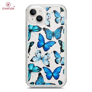 iPhone 15 Pro Case Blue Butterflies 6.1 inch